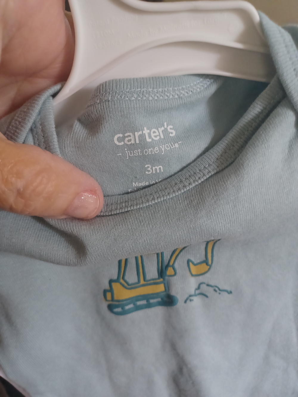 Carter's Pale Blue Short-Sleeve Tee with Excavator Graphic